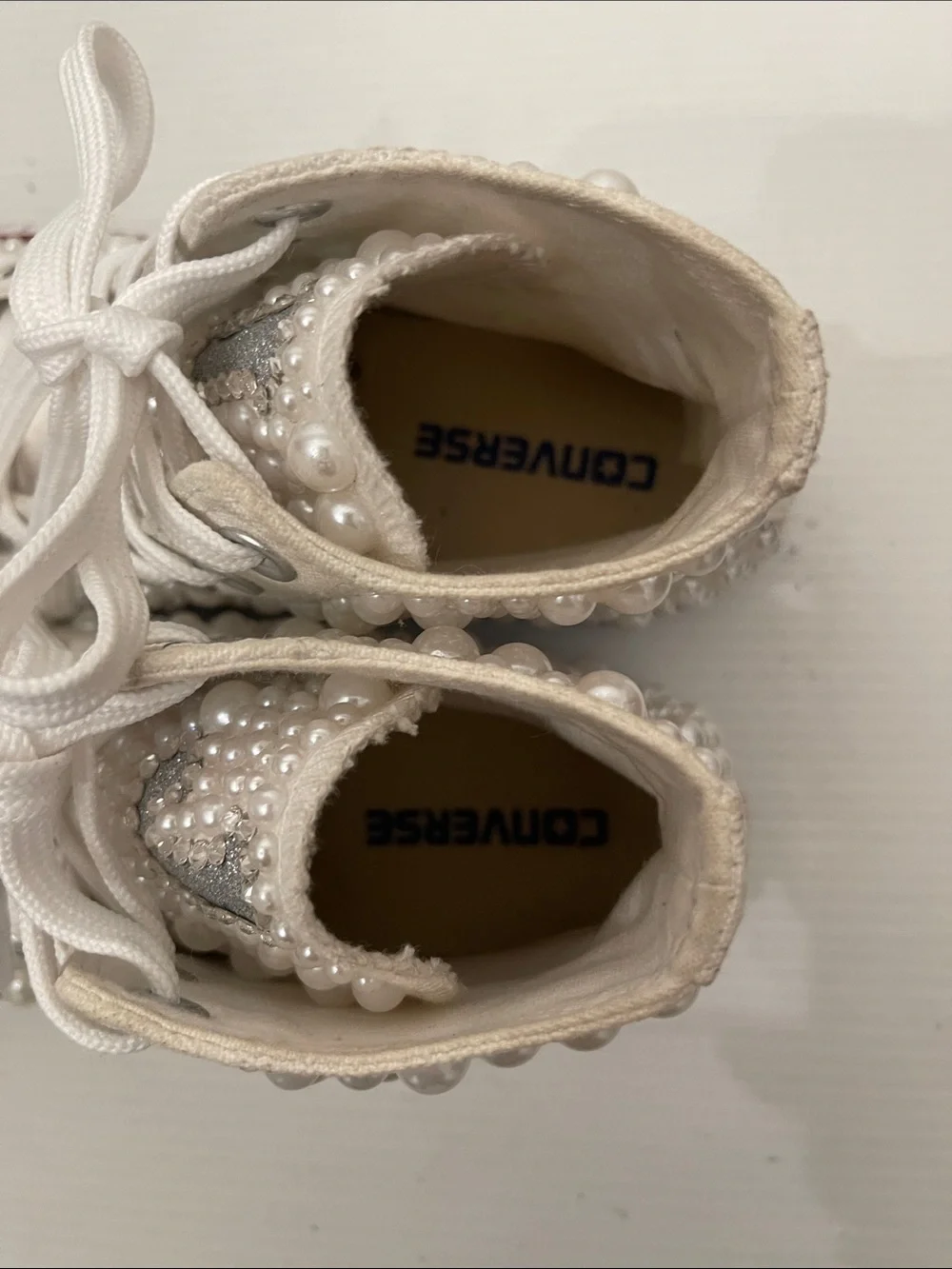 CONVERSE ALL STAR HIGH TOP PEARL SNEAKERS WOMENS SIZE 7 - Picture 7 of 14